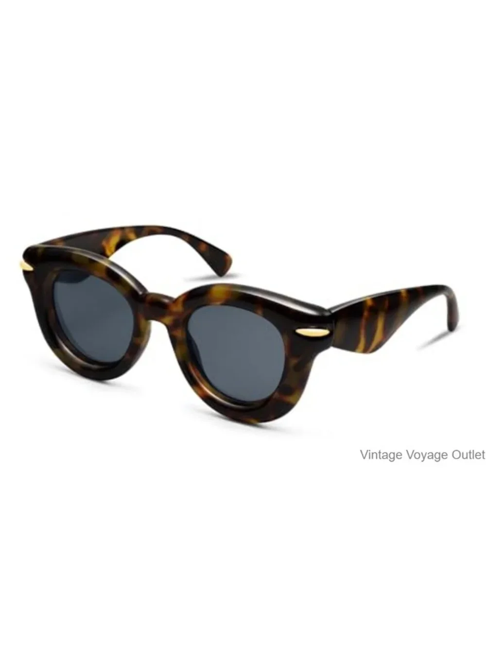 Retro Round Sunglasses for Women - UV400 Protection, Oversized Plastic Frame